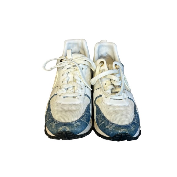 LOUIS VUITTON BLUE DENIM RUNAWAY SNEAKERS - Picture 5 of 8